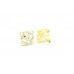 Women's Ear tops studs Earrings yellow Gold Plated white Zircon Stones curve